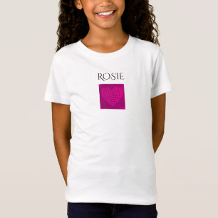 Dunkelrosa Herz Girl's Jersey T - Shirt, individue T-Shirt
