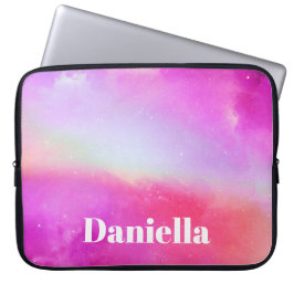 Dunkelrosa Holografischer Himmel mit Individuelle  Laptopschutzhülle