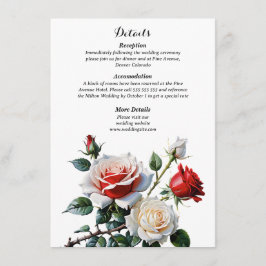 Dunkelrosa Hübsche rote Rosen Blumenhochzeit Begleitkarte