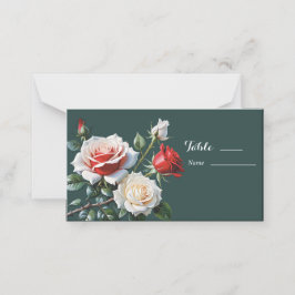 Dunkelrosa Hübsche rote Rosen Blumenhochzeit Platzkarte