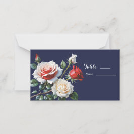 Dunkelrosa Hübsche rote Rosen Blumenhochzeit Platzkarte
