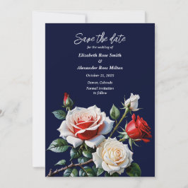 Dunkelrosa Hübsche rote Rosen Blumenhochzeit Save The Date