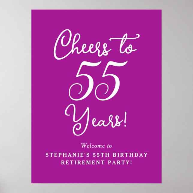 Dunkelrosa jubelt auf 55 Jahre Party für das Ruhes Poster (Vorne)