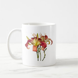 Dunkelrosa Lilien mit gelben Zentren Kaffeetasse