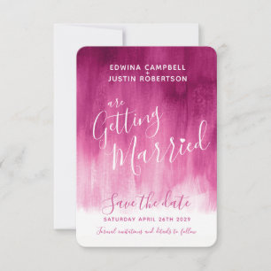 Dunkelrosa moderne abstrakte Kunst speichert Datum Save The Date