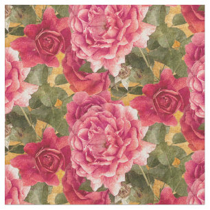 Dunkelrosa Roses Blumenmuster Stoff