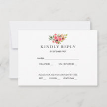 Dunkelrosa Roses Dusty Rose Wedding RSVP Invitati