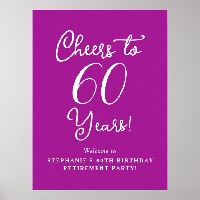 Dunkelrosa ruft zum 60-jährigen Party für das Ruhe Poster (Vorne)