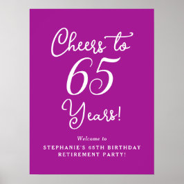 Dunkelrosa ruft zum 65-jährigen Party der Pensioni Poster