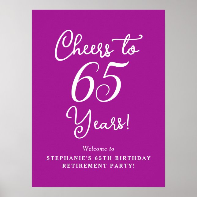 Dunkelrosa ruft zum 65-jährigen Party der Pensioni Poster (Vorne)