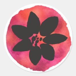 Dunkelrosa tropische Blume Runder Aufkleber