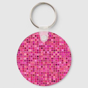 dunkelrosa "Watery"-Mosaikfliesen Schlüsselanhänger