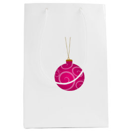 Dunkelrosa Weihnachtsbällchen Mittlere Geschenktüte