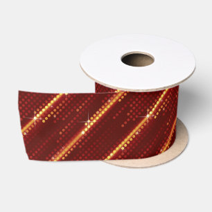 Dunkelrot-gelbe Polka-Punkte-Matrix gemustert Satinband