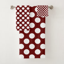 Dunkelrot : Grosses weißes Polka Dot Pattern