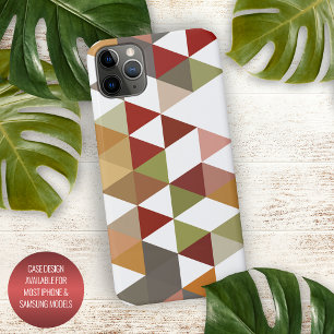 Dunkelrot Grün Taupe Braun Weiße Polygon-Kunst iPhone 16 Pro Max Hülle