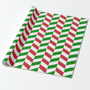 Dunkelrot, Grün und Weiß XL Geschenkpapier