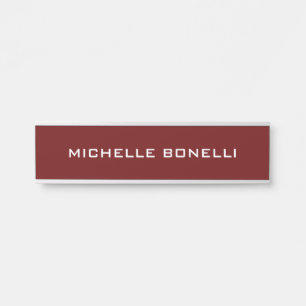 Dunkelrot Minimalistisch Schlicht modern Türschild