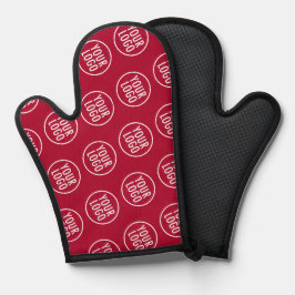 Dunkelrot-Ofen-Mitt mit Muster für die Wiederholun Ofenhandschuh