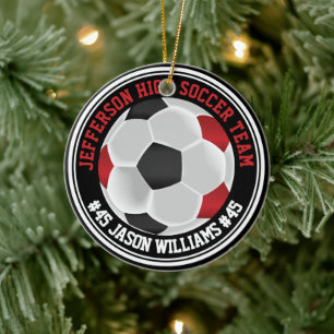 Dunkelrot, Schwarz und Weiß ⚽ Keramik Ornament