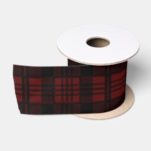 Dunkelrot und Kariertes Muster Satin Ribbon Satinband