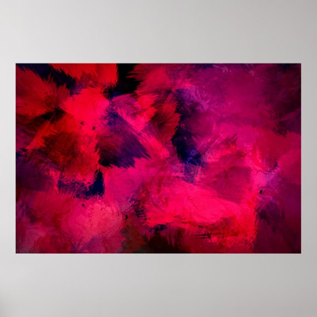 Dunkelrot und Lila kühl und modern Abstrakt Poster (Vorne)