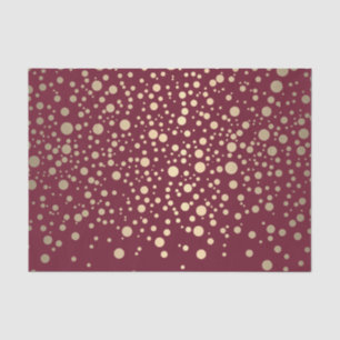Dunkelrot und metallische Goldkonfetti Seidenpapier