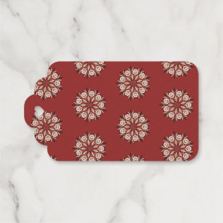 Dunkelrot und weiß Norwegisch Rosemaling floral Geschenkanhänger