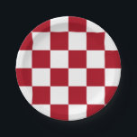 Dunkelrot/weiß kariert pappteller<br><div class="desc">Papierplatte mit dunkelrot-weiß kariertem Muster. Ideal für jede Ansammlung.</div>