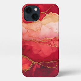 dunkelrote Alkoholfarbe gürtelgold iPhone Hülle