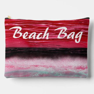 Dunkelrote bis rosa Strandtasche Zubehörtasche