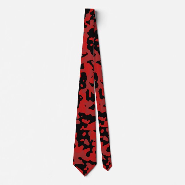Dunkelrote Camouflage in Schwarz und Tiefrot Krawatte (Vorderseite)