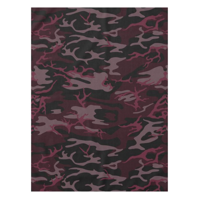 Dunkelrote Camouflage Tischdecke (Vorderseite)