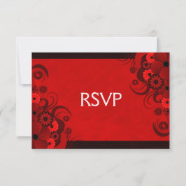 Dunkelrote, florale Gothic Elegante UAWG Response  RSVP Karte