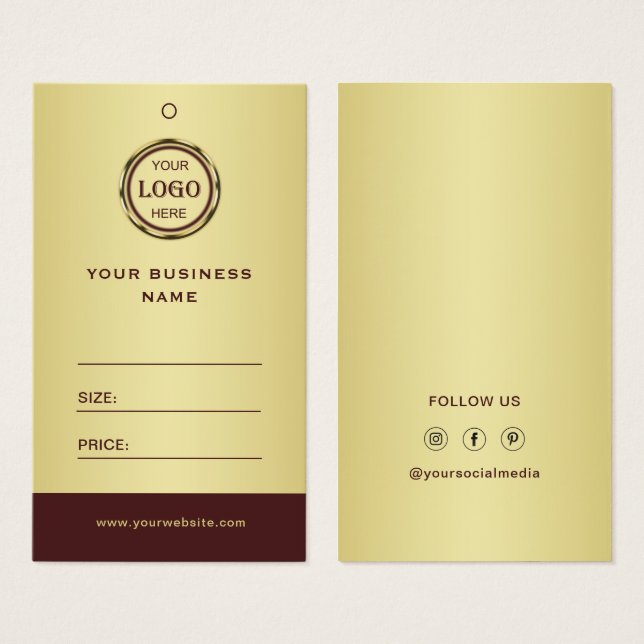 Dunkelrote Gold Design-, Logo- oder Foto-Preisschi (Vorne & Hinten)
