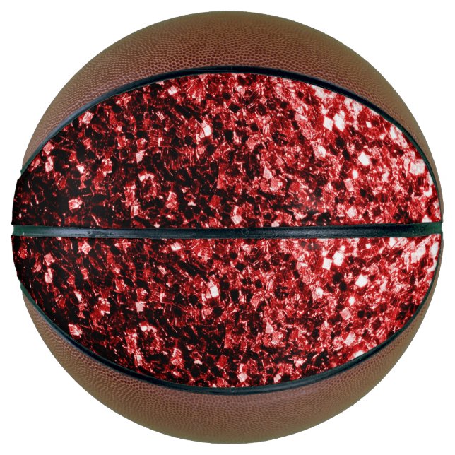 Dunkelrote Imitate Glitzer Glitzern Basketball (Vorderseite)