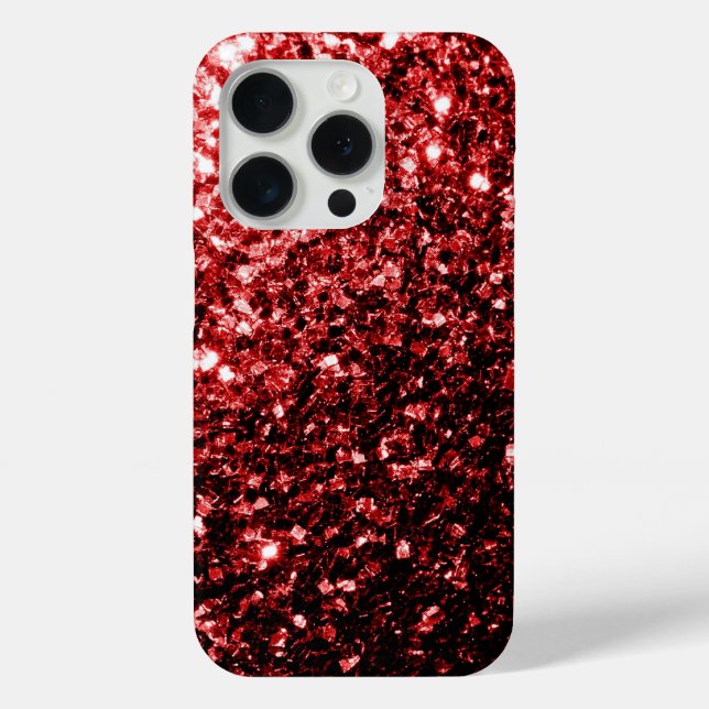 Dunkelrote Imitate Glitzer Glitzern Case-Mate iPhone Hülle (Rückseite)