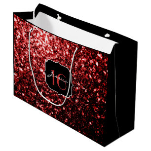 Dunkelrote Imitate Glitzer Glitzern Glamour Sweet  Große Geschenktüte
