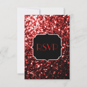 Dunkelrote Imitate Glitzer Glitzern Glamour Sweet  RSVP Karte