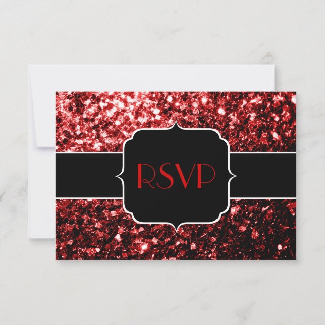 Dunkelrote Imitate Glitzer Glitzern Glamour Sweet  RSVP Karte (Vorderseite)