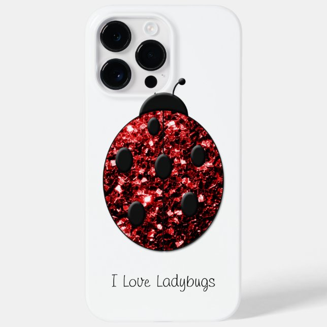 Dunkelrote Ladybug-Imitate Glitzer Glitzern Ihr Te Case-Mate iPhone 14 Pro Max Hülle (Rückseite)