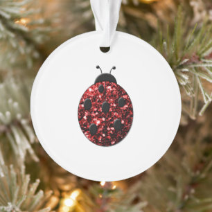 Dunkelrote Ladybug-Imitate Glitzer Glitzern Ornament