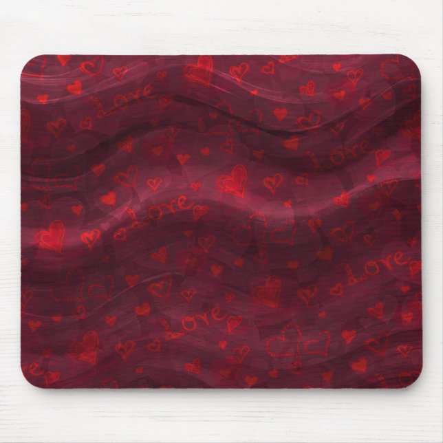 Dunkelrote "Liebe" Mousepad (Vorne)
