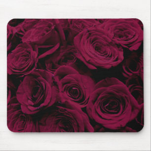 Dunkelrote Magenta-Burgunder-Rosen Mousepad