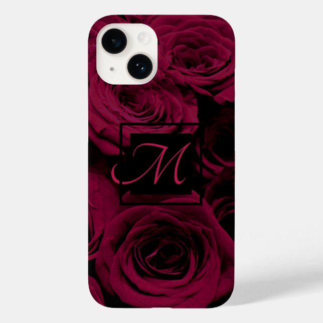 Dunkelrote magenta burgundy-Rose Case-Mate iPhone 14 Hülle (Rückseite)