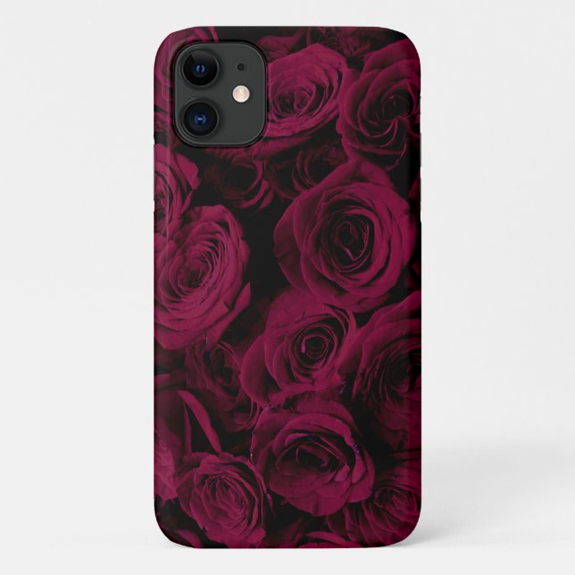 Dunkelrote magenta burgundy-Rose Case-Mate iPhone Hülle (Rückseite)