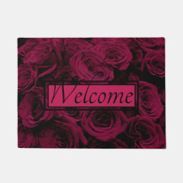 Dunkelrote magenta burgundy-Rose Fußmatte