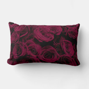 Dunkelrote magenta burgundy-Rose Lendenkissen