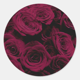 Dunkelrote magenta burgundy-Rose Runder Aufkleber
