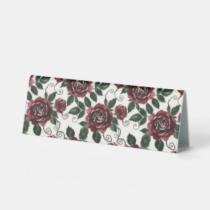 Dunkelrote Rosen Florale Tisch Tent Karte Tischaufsteller